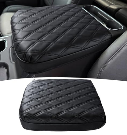 Center Console Armrest Cover for Chevy Chevrolet Silverado/GMC Sierra 2019-2024 2025, Tahoe & Suburban & Yukon 2021-2025, PU Leather Middle Console Cover Protector Pad, Truck Interior Accessories - style: Bucket Seat 2019+