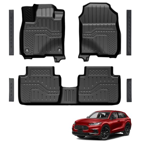 Floor Mats for 2023-2025 2026 Honda HR-V (Include Hybrid), TPE All Weather Durable Floor Liners Door Sill Guards for Honda HRV Accessories - size: 2023-2026 | For Honda HR-V