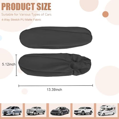 JDDRY Car Front Seat Armrest Covers Vinyl Leather,Car Armrest Protectors,Auto Arm Rest Cover Replacement,Universal for MPV/SUV/Truck(Black,2PC) - color: Black-2PC