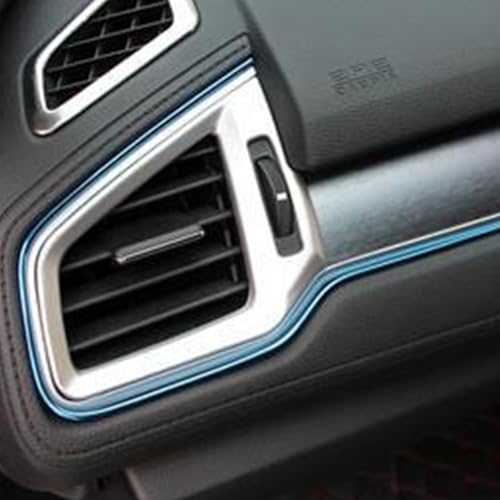 33 Ft Car Interior Moulding Trim Strips Universal Auto Gap Fillers Including Installing Tool Car Electroplating Decoration Styling Door Dashboard Flexible Strip (Blue)