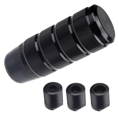 ecocstm Car Shifter Knob, Aluminum Gear Shift Style Knobs, Car Accessories 3.74" Black Shift Knob with 3 Threaded Adapters M8 M10 M12 x 1.25 Fit Universal Manual Transmission, Automotive, Trucks - color: Black