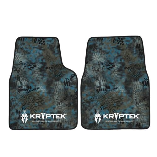 Coverking Universal Car Floor Mats Set of 2 (Front Driver and Passenger) Kryptek Neptune Camo - All-Weather Protection for Mud, Dirt, Rain, Spills, Non-Slip Backing, Fits Cars Trucks SUVs Jeeps - style: Kryptek Neptune
