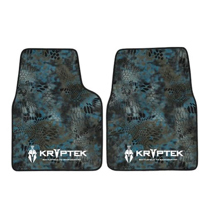 Coverking Universal Car Floor Mats Set of 2 (Front Driver and Passenger) Kryptek Neptune Camo - All-Weather Protection for Mud, Dirt, Rain, Spills, Non-Slip Backing, Fits Cars Trucks SUVs Jeeps - style: Kryptek Neptune