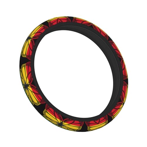Butterfly Ghanaian Flag Universal Steering Wheel Cover Non-Slip Grip Floral Design for Cars/Trucks/Suvs (Fits 14.5"-15" Wheels)