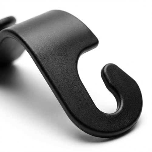 4 Pack Car Seat Headrest Hooks - Universal Back Seat Hanger for Purses, Grocery Bags, and Handbags - Stylish Black Car Organizer Hooks for Interior Storage, Easy Installation, Fits Most Vehicles