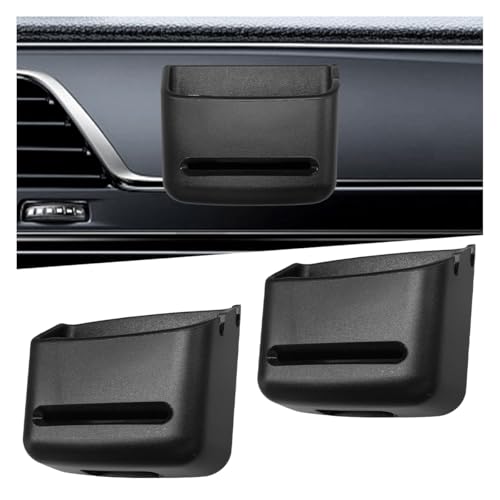 Car Front Seat Organizer, Multifunctional Self-Adhesive Car Dashboard Cell Phone Holder, Universal Vehicle Interior Storage Box Accessories for Keys, Cards, Coins, Sunglasses (2PCS)