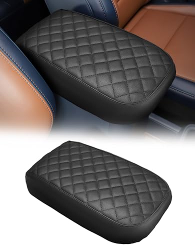 JOYTUTUS Center Console Cover Compatible with Ford Maverick 2022-2025 2026 Leather Armrest Cover Center Console Cushion Ford Maverick Accessories - color: Black