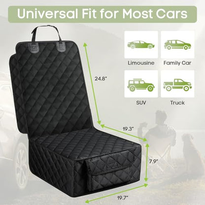 Dog Car Seat Cover, 2 Pack Waterproof Pet Front Seat Car Cover, Full Protection Dog Seat Protector with Side Flaps, Universal Size for Cars, Trucks, SUVs - size: 2 Pack
