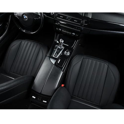 Black Car Seat Cover 2 Pack, Universal Leather Front Seat Covers Bottom Protector, Anti-Slip and Full Wrapping Edge Compatible with Most of Vehicles - SUVs/Sedans/Pickup Trucks