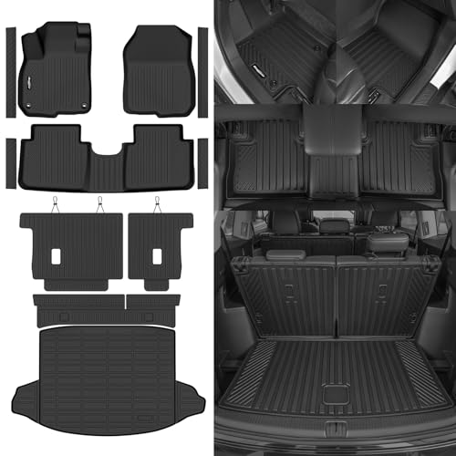 Floor Mats for Honda CRV 2017-2022, Trunk Mat and Backrest Mat & Door Sill Guard All Weather TPE Protector for Honda CRV Accessories - size: 11)CRV|2017-2022