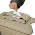 Faux Leather Car Tissue Holder for Interior, Multi-Function Tissue Box, Armrest & Back Seat Tissue Organizer, Sleek Kleenex Holder (Beige Flat)