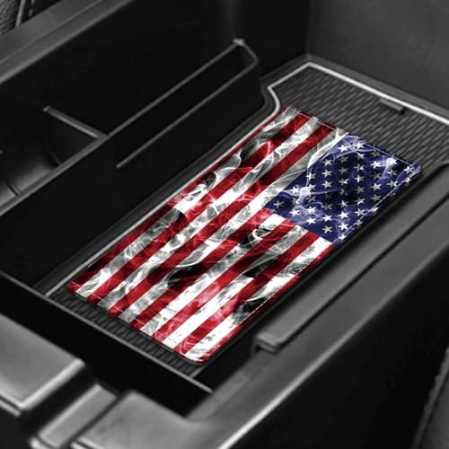 Leather Car Registration and Insurance Card Holder, Cute Car Accessories Vehicle Glove Box Car Organizer for Documents, Cards, License Retro American Flag - color: Retro American Flag