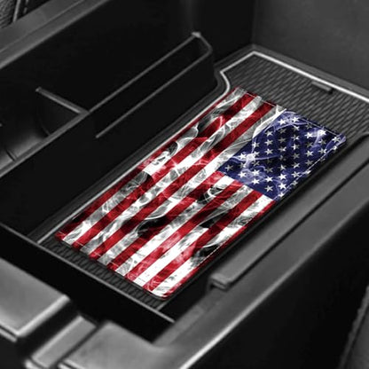 Leather Car Registration and Insurance Card Holder, Cute Car Accessories Vehicle Glove Box Car Organizer for Documents, Cards, License Retro American Flag - color: Retro American Flag