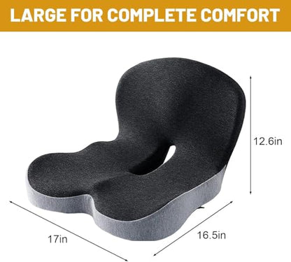 Memory Sponge Cushion, Pressure reducing Cushion, Ergonomic, Lumbar Support Pillow (All Black) - color: All Black