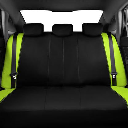 Flying Banner Butterfly car seat Covers ful Set Fashion Universal Lady Woman Female Rear Bench Split Colorized (Green, Full Set) - color: Green, size: Full set
