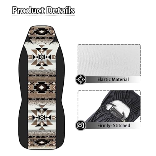 INSTANTARTS Aztec African Tribal 2 Piece Seat Cover Women Front Seat Protector Seat Dust Cover Auto Cover Washable Car Seat Dust Cover for Men - color: Aztec African Tribal