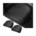 2PCS Leather Car Seat Cover, Vehicle Front Bottom Seat Protector Pad, Full Surrounded Waterproof Auto Seat Protective Cushion with Storage Pocket, Universal for SUV, Truck, Sedan（Black） - color: Front/Black