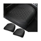 2PCS Leather Car Seat Cover, Vehicle Front Bottom Seat Protector Pad, Full Surrounded Waterproof Auto Seat Protective Cushion with Storage Pocket, Universal for SUV, Truck, Sedan（Black） - color: Front/Black