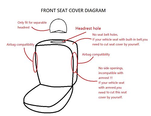 Flying Banner Car Seat Covers Front Set Breathable Mesh Seat Protector Fabric Polyester Cover Easy Installation SUV CAR Woman Lady Femal (Front Set, Black Red)