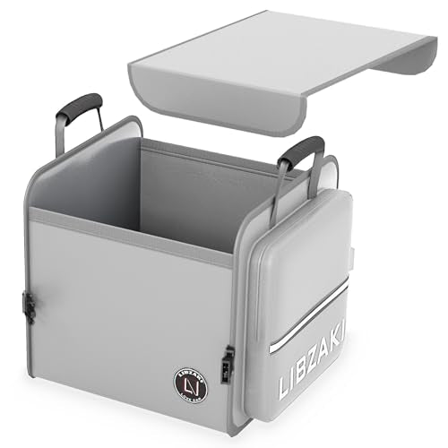 LIBZAKI Car Trunk Storage Organizer, Collapsible Trunk Storage Box for Car Truck SUV-Gray - color: Gray, size: Small