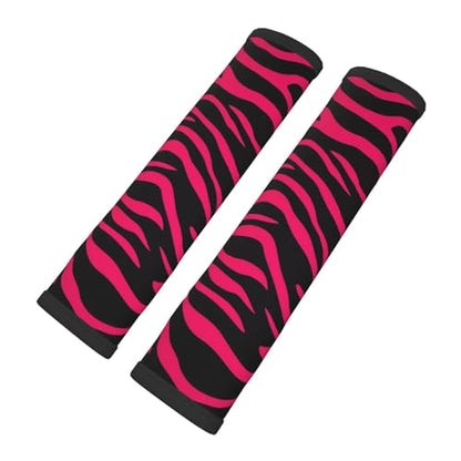 Seat Belt Cover Pads Hot Pink Black Zebra Print Car Seat Belt Covers for Women Men Adults Kids Soft Comfortable Auto Seatbelt Cushion Shoulder Strap Pad Handle Wraps, 1 Pair - color: Hot Pink Black Zebra Print