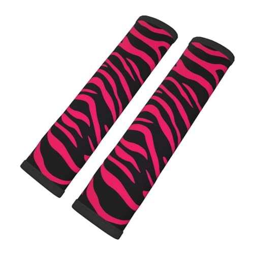 Seat Belt Cover Pads Hot Pink Black Zebra Print Car Seat Belt Covers for Women Men Adults Kids Soft Comfortable Auto Seatbelt Cushion Shoulder Strap Pad Handle Wraps, 1 Pair - color: Hot Pink Black Zebra Print