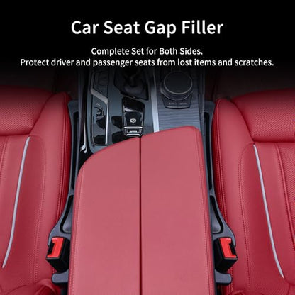 Car Seat Gap Filler, Seat Side Gap Filler Organizer with Phone Holder, Universal Fit in Between Car Seat Catcher, Perfect for Car, SUV, Truck (Slotted, Black)