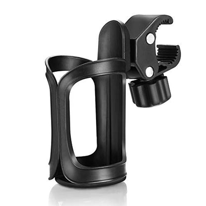 Accmor Stroller Cup Holder, Universal Cup Holder for Uppababy, Nuna, Doona Strollers, 360 ° Rotatable Bottle Holder for Stroller, Wheelchair, Walker - color: black-1pc