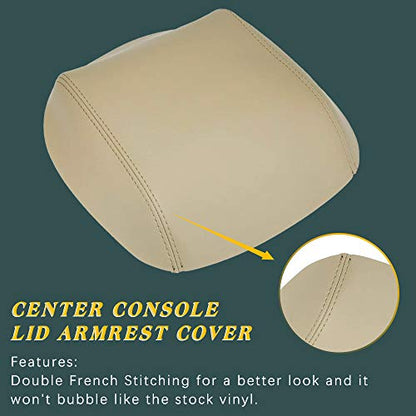 A ABIGAIL Center Console Armrest Cover Replacement for 2009 2010 2011 2012 2013 2014 2015 Honda Pilot Auto Leather Suture Console Lid Cover Replacement (Beige) - color: Beige, size: Front & Center