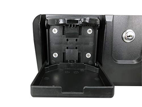 Pactrade Marine Boat Pontoon Yacht Storage Compartment Durable Standard Lightweight Lockable ABS Locking Plastic Glove Box Black Spacious with Keys (Black, with 2 Cup Holders & Keys) - style: Black, With 2 Cup Holders & Keys