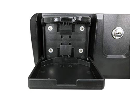 Pactrade Marine Boat Pontoon Yacht Storage Compartment Durable Standard Lightweight Lockable ABS Locking Plastic Glove Box Black Spacious with Keys (Black, with 2 Cup Holders & Keys) - style: Black, With 2 Cup Holders & Keys