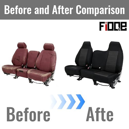 Front 60/40 Split Bench Seat Cover for Chevy Colorado GMC Canyon 2004-2012 Pickup Trucks, No-Armrest Design, Breathable Knitted Fabric with Soft Foam Lining-Black - size: without Console Armrest