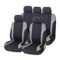 AICEL 9 Piece Car Seat Covers Full Set, Front and Rear Split Bench Auto Seat Protectors, Universal Two-Tone Washable Automotive Seat Covers (Gray) - color: Gray