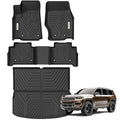 YITAMOTOR Floor Mats & Cargo Mats for Jeep Grand Cherokee 2022-2026 (Include 4xe NOT for L or WK), All Weather Custom Fit TPE Rubber Mat, Rugged Cherokee Accessories, Anti-Slip Floor Liners Set, Black - style: 2022-2026 Jeep Grand Cherokee (Not for L/WK)
