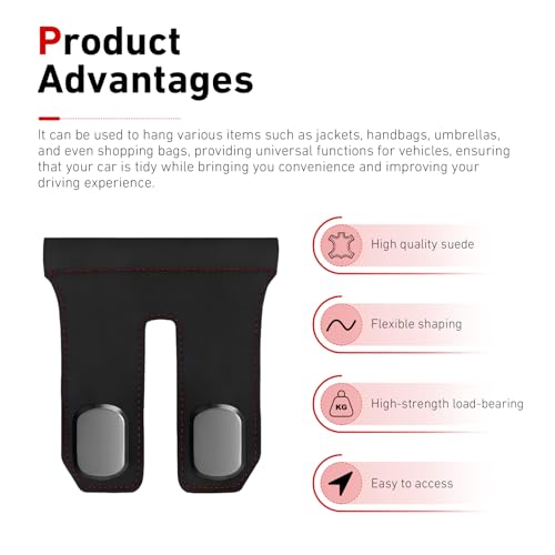 2 PCS Double Hooks Car Glovebox Hanger, Anti-Scratch Co-Pilot Side Storage Hook, Auto Purse Handbag Grocery Bag Organizer, Universal for Most Cars SUVs Trucks (Black) - color: Double Hooks