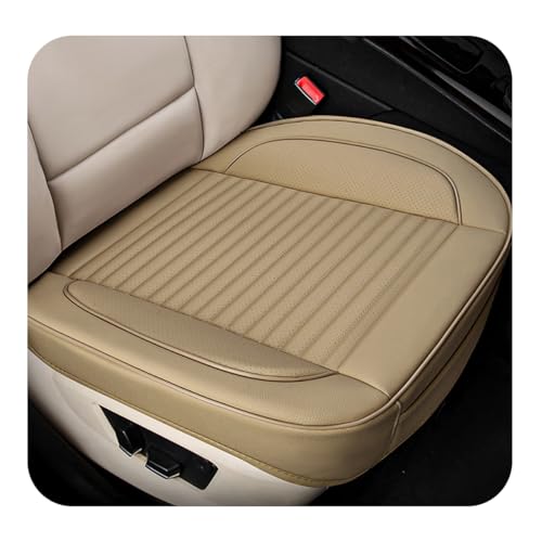 Car Seat Cover, Leather Vehicle Front Bottom Seat Cushion Cover with Storage Pocket, Anti-Slip Bottom Seats Protector Luxury Interior Decor for Most Car Trucks SUVs (Beige) - color: Beige