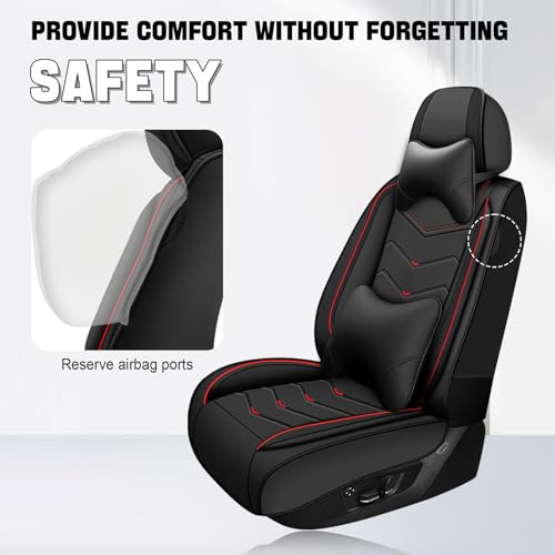 Car Seat Cover for KIA Soul 2010-2025, Driver's Seat Covers,Non-Slip Waterproof seat Cover,Wear-Resistant Nappa Leather car seat Covers. (Luxury 2 Seats/Black) - color: Black, size: Luxury 2 Seats