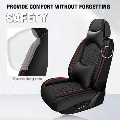 Car Seat Cover for KIA Soul 2010-2025, Driver's Seat Covers,Non-Slip Waterproof seat Cover,Wear-Resistant Nappa Leather car seat Covers. (Luxury 2 Seats/Black) - color: Black, size: Luxury 2 Seats