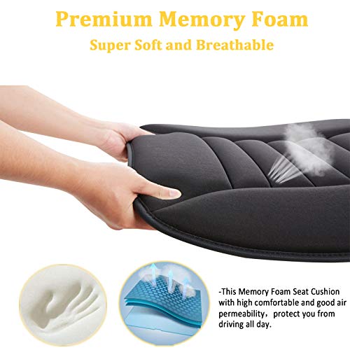 Big Ant Car Seat Cushion Pad Memory Foam Seat Cushion,Pain Relief Cushion Comfort Seat Protector for Car Office Home Use,Black 1PC