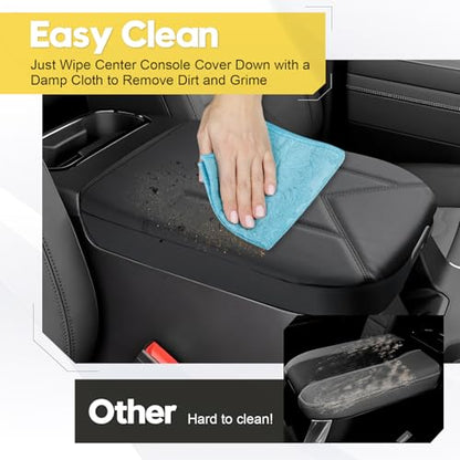 FIILINES Center Console Cover for Silverado & GMC Sierra 2019-2025, Suburban & Yukon & Tahoe 2021-2025 (Only Fit Bucket Seat), Armrest Cover Anti-Scratch Accessories Black - size: For Silverado & GMC Sierra 2019-2026