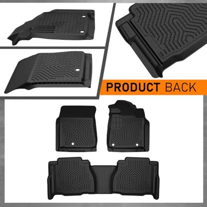 G-PLUS Car Floor Mats 3PCS Fit 2007 2008 2009 2010 2011 Toyota Tundra Double & CrewMax Cab Pickup,TPE Floor Liners All Weather Full Cover Protection 1st & 2nd Row Cargo Liners, Black - size: 07-11|Fit Toyota Tundra Double&CrewMax Cab|3PCS