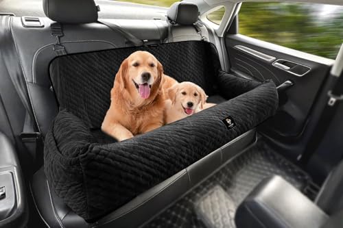 Sephyroth Dog Car Seat for Large Dogs Under 100LBS,Dog Car Bed Washable Pet Travel Safety-Black - color: Black, size: Large