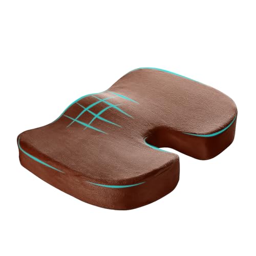 Car Seat Cushion, Memory Foam Cushion for Tailbone Pain & Sciatica Relief, Ergonomic Seat Cushion Comfortable Chair Relief Pillow for Car Office Wheelchair, car Accessories (Coffee) - color: Coffee