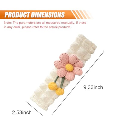 2PCS Cute Flower Car Seat Belt Cover Pads, Soft Safety Belt Shoulder Pad, Floral Auto Seat Strap Pad Neck Cushion Protector, Universal Car Accessories for More Comfortable Driving (Pink)