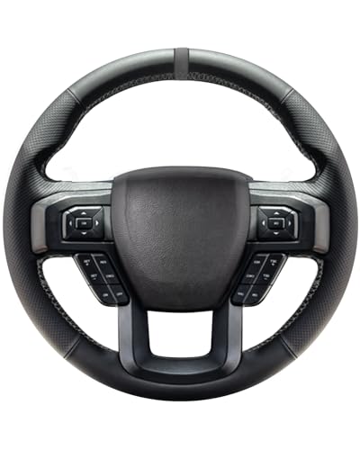 Belinous Leather Steering Wheel Cover Lace Up, Hand-Stitch on Wrap, Steering Wrap Compatible with Ford 2015-2020 F-150/2017-2021 F-250 F-350 F-450 F-550/2020-2021 F-600/2021 F-650 F-750 (Gray) - color: Gray, size: Type A2