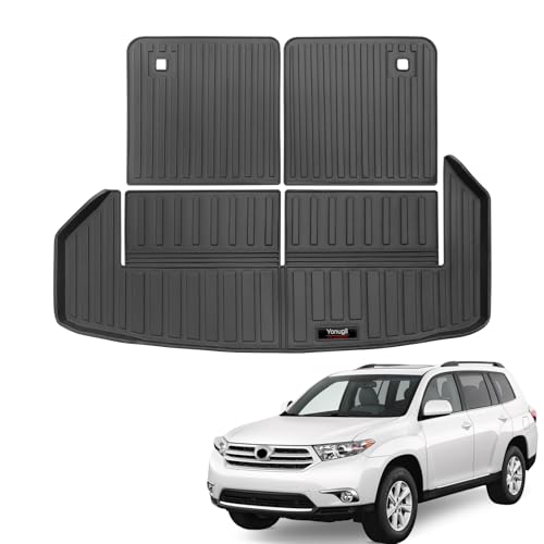 Custom for 2008-2013 Toyota Highlander Cargo Mats Trunk Liner and 3rd Rear Seat Backrest Mat All Weather TPE Protection Mat Accessories (for 2008-2013 Toyota Highlander) - color: for 2008-2013 Toyota Highlander
