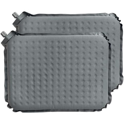 2-Pack Self-Inflating Seat Cushion, 16x13 inches Portable Foam Sit Pad with Adjustable Firmness for Airplane Travel, Long Flights, Stadium Bleachers, Hiking, Camping & Office Chairs - Gray