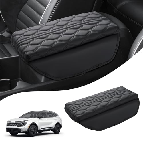 Autorder Center Console Cover for Kia Sportage 2023-2026 Accessories Armrest Cushion Cover Nappa Leather Middle Console Covers Sportage Console Cushion Pad Anti-Scratch - size: 23-26 Kia Sportage Cushion