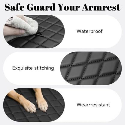 Center Console Cover Pad for Dodge 2013-2018 RAM 1500 & 2013-2025 RAM 1500/2500/3500 Classic Model Accessories (Only for Jump Seat Console) Leather Material Interior Armrest Cover