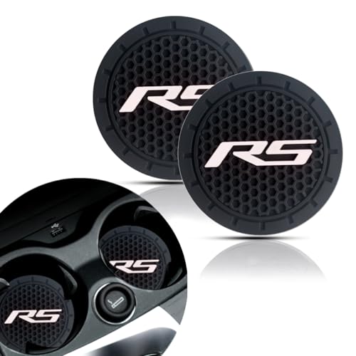 2Pcs Car Cup Holder Coaster for Camaro RS Accessories Auto Anti Slip Cup Holder Insert Coaster Car Interior Accessories (RS White) - color: Rs White